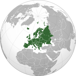 Globus z zaznaczoną mapą europy